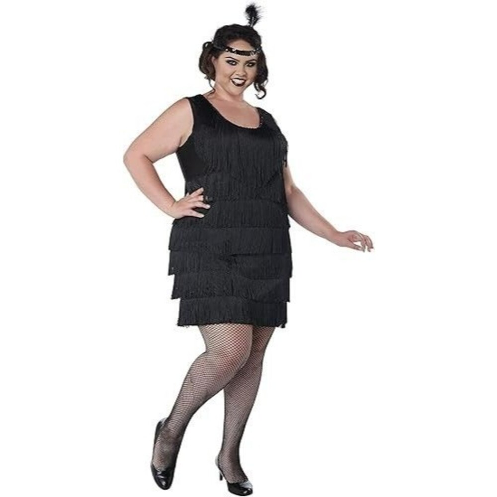 California Costumes Women's Fashion Flapper 2X-LARGE Black Headband with Feather